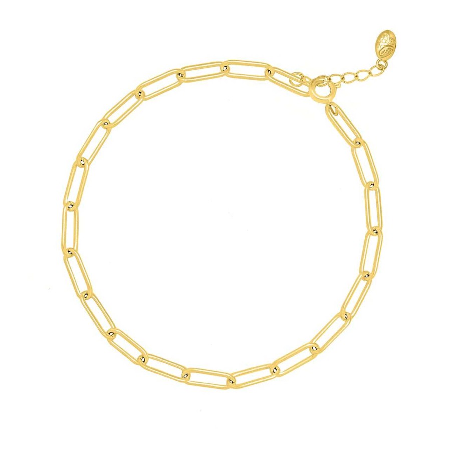 Bracelets CANDY | Paper-Clip-Bracelet Sanda, 925 Sterling Silver, Gold-Plated