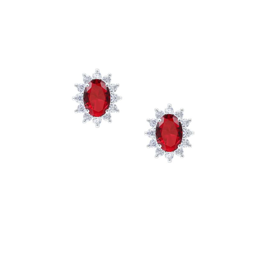 Earrings CANDY | Earrings Royal, 925 Sterling Silver, Red