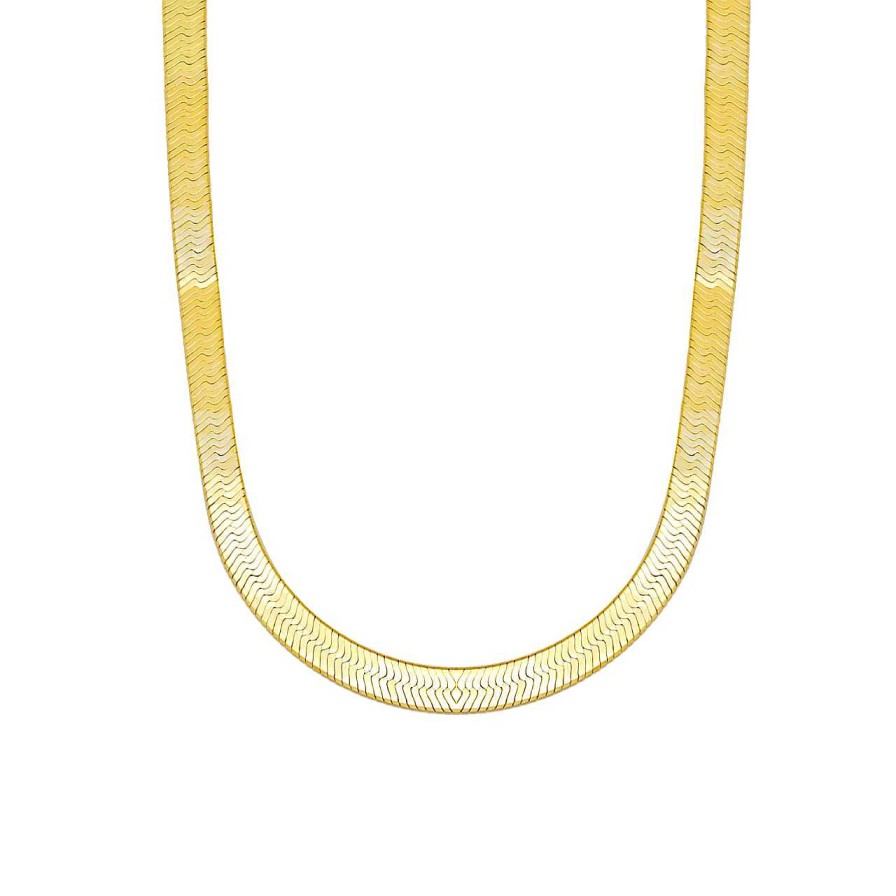 Necklaces CANDY | Necklace Herringbone 9.0 Mm, 925 Sterling Silver, Gold-Plated