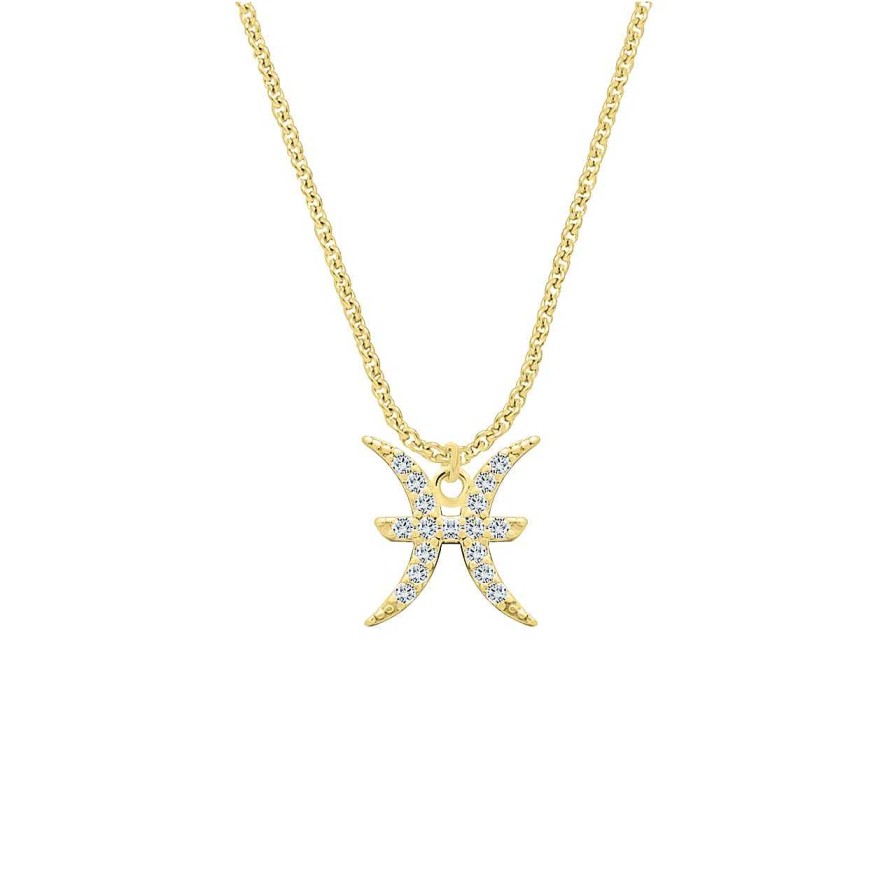 Necklaces CANDY | Necklace Zodiac Pisces, 925 Sterling Silver, Gold-Plated