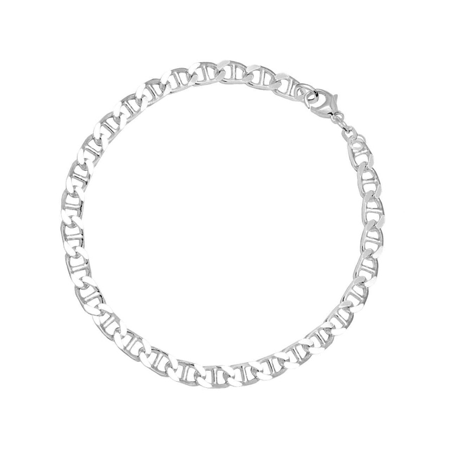 Men CANDY | Bridge Curb Chain Bracelet Ceres L, 925 Sterling Silver