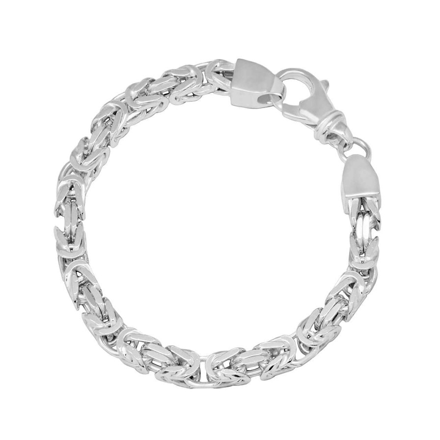 Men CANDY | Byzantine Chain Bracelet Heracles 7.7 Mm, 925 Sterling Silver