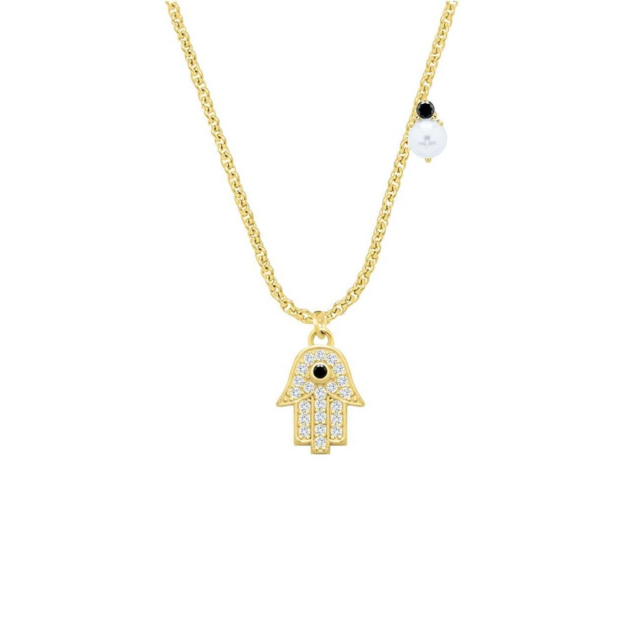 Necklaces CANDY | Necklace Hamsa, 925 Sterling Silver, Gold-Plated