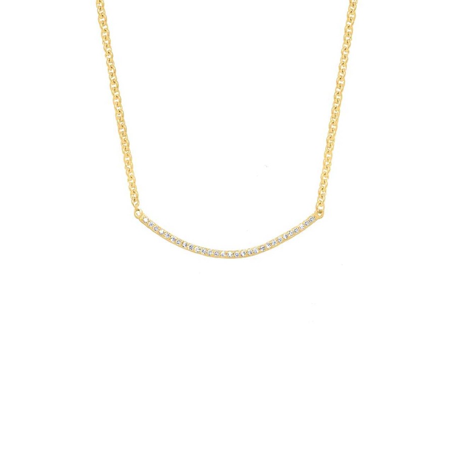 Necklaces CANDY | Necklace Curve, 925 Sterling Silver, Gold-Plated