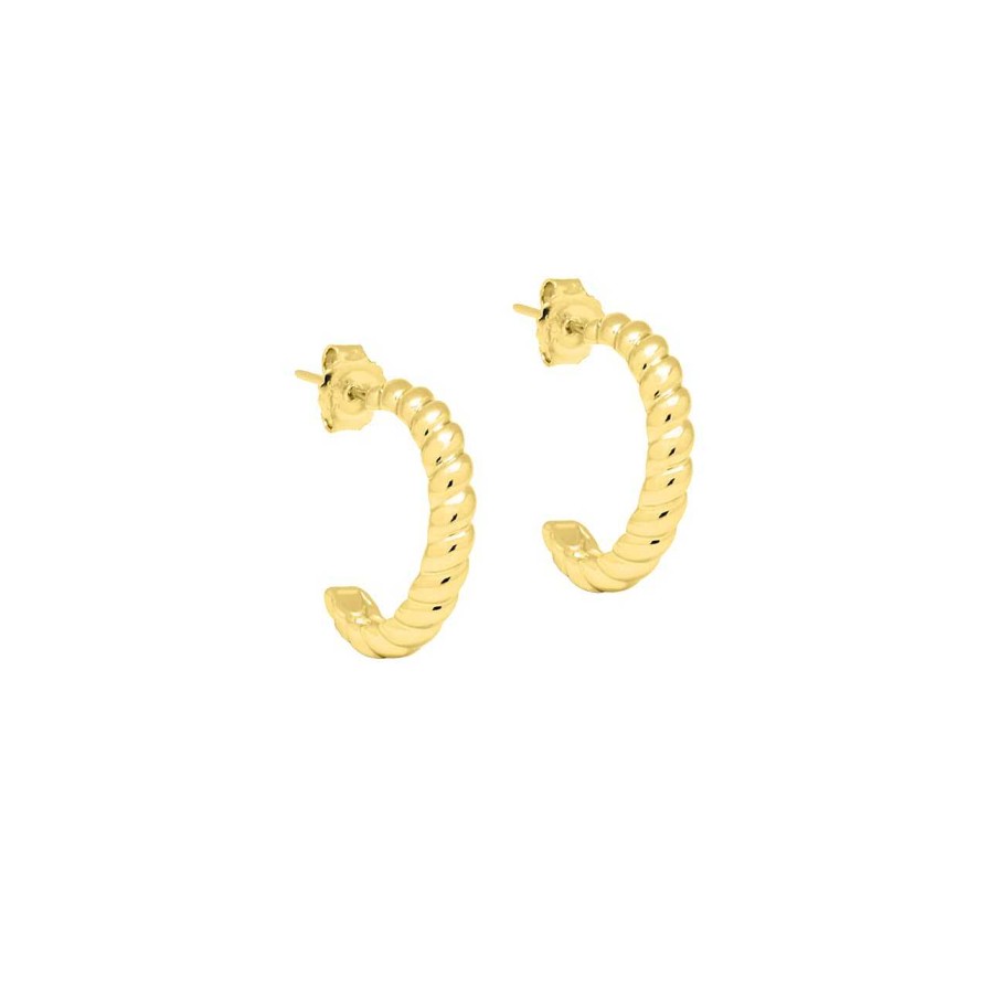 Earrings CANDY | Hoop Earrings Twist, 925 Sterling Silver, Gold-Plated