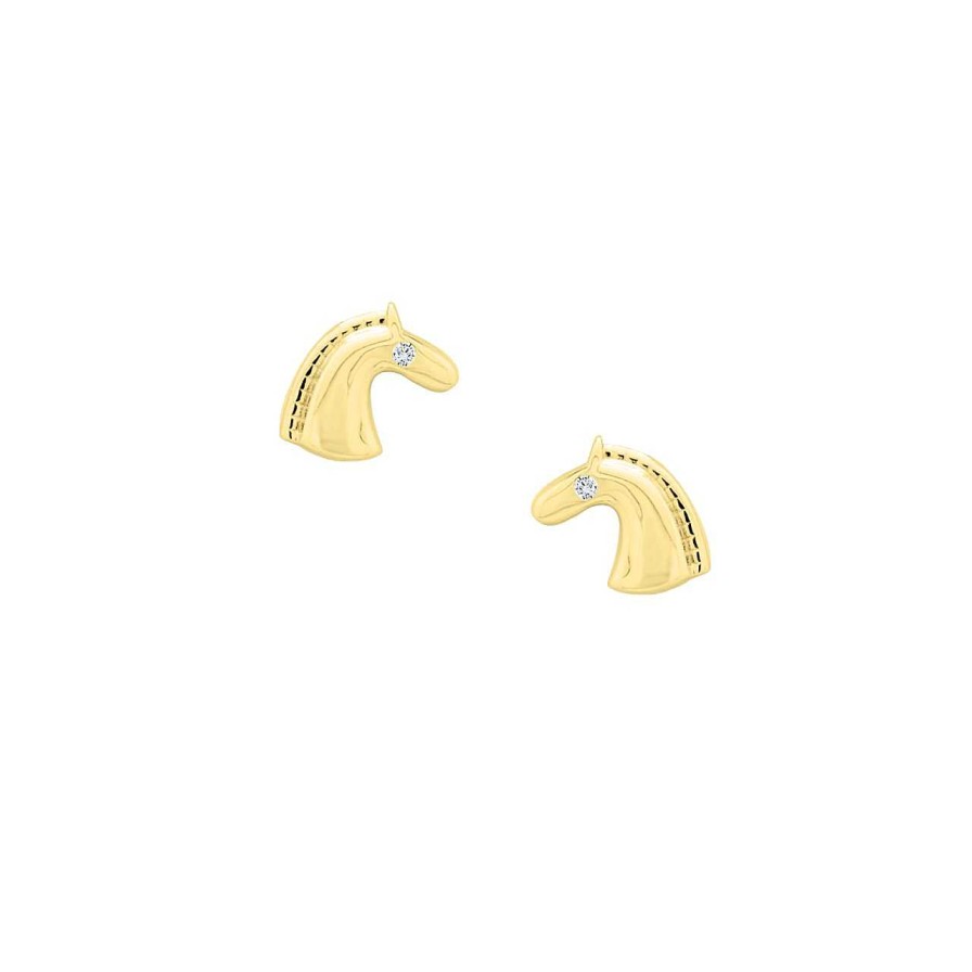 Children CANDY | Earstuds Horse, 925 Sterling Silver, Gold-Plated