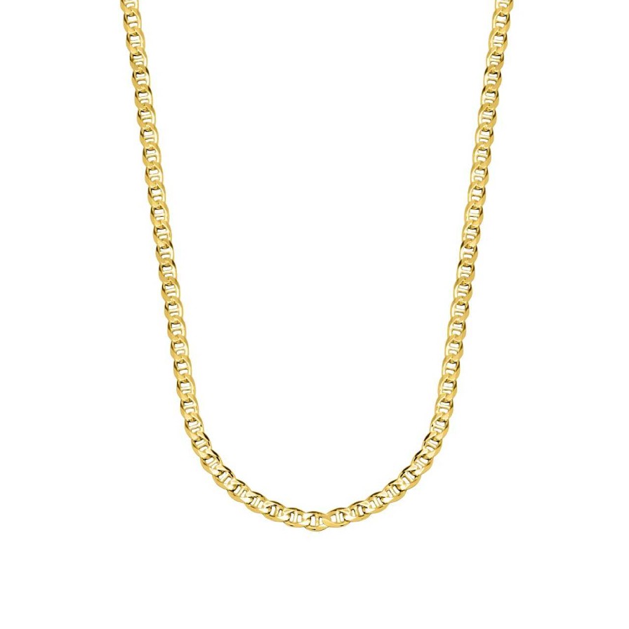 Men CANDY | Bridge Curb Chain Necklace Ceres M, 925 Sterling Silver, Gold-Plated