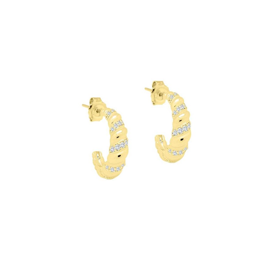 Earrings CANDY | Hoop Earrings Cassia, 925 Sterling Silver, Gold-Plated