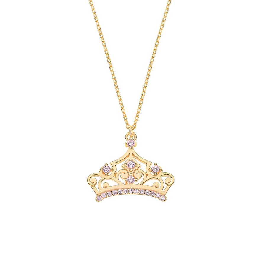 Children CANDY | Disney Necklace Crown, 925 Sterling Silver, Gold-Plated