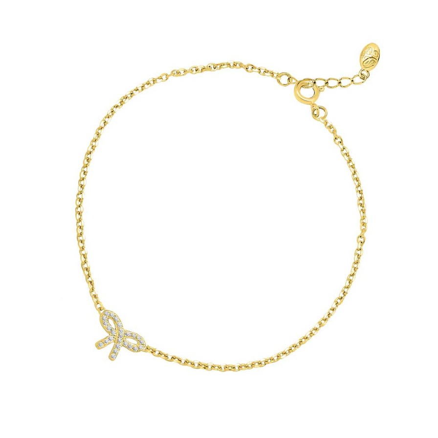 Bracelets CANDY | Bracelet Bow, 925 Sterling Silver, Gold-Plated