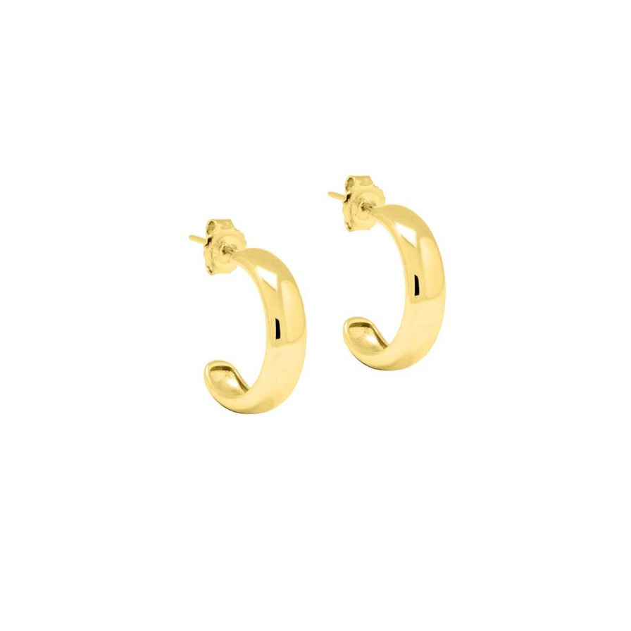 Earrings CANDY | Hoop Earrings Puro L, 925 Sterling Silver, Gold-Plated