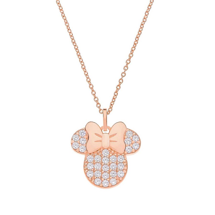 Children CANDY | Disney Necklace Minnie Mouse, 925 Sterling Silver, Rose Gold Plated