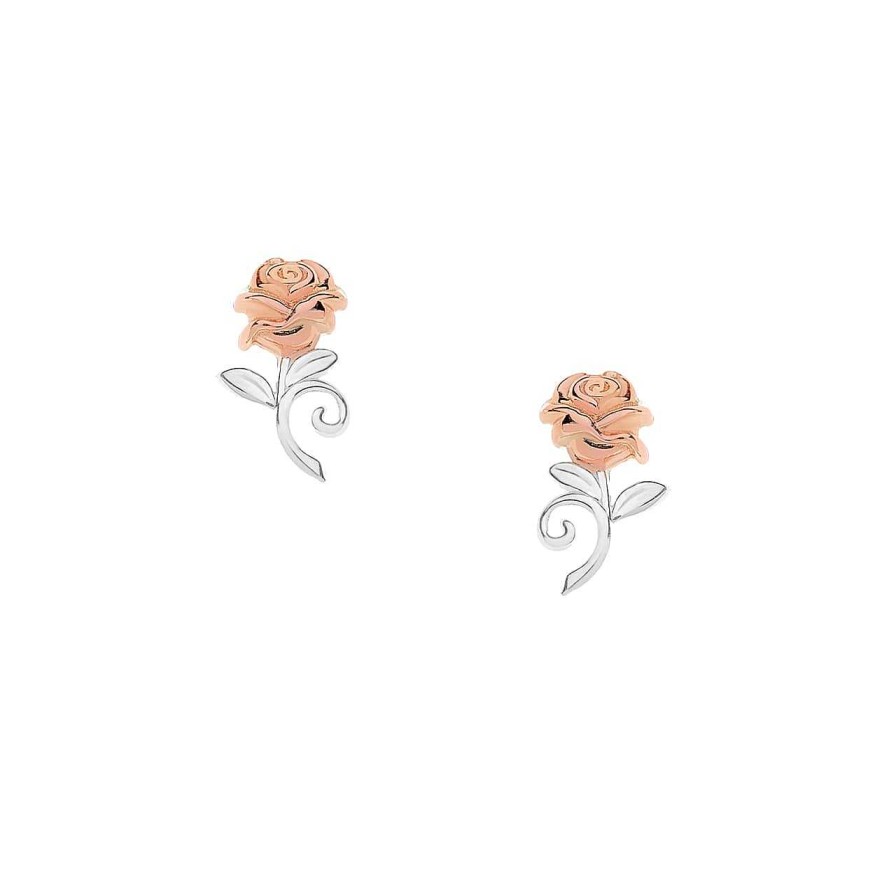 Children CANDY | Disney Earrings Beauty And The Beast Rose, 925 Sterling Silver