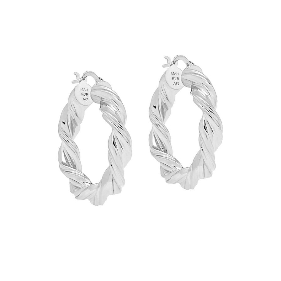 Earrings CANDY | Hoop Earrings Raffia, 925 Sterling Silver